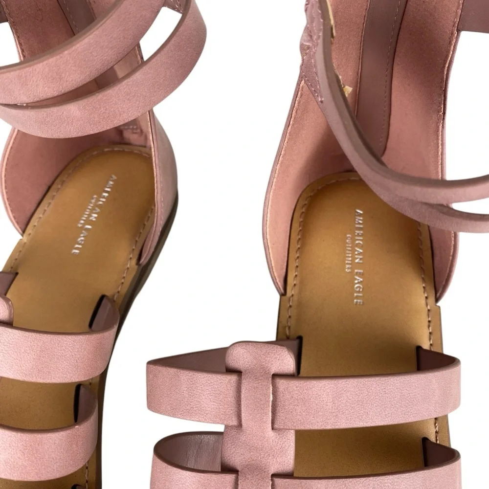 American Eagle AE Gladiator Sandals Women’s Size 8 Pink Maeve Flats - Picture 5 of 12
